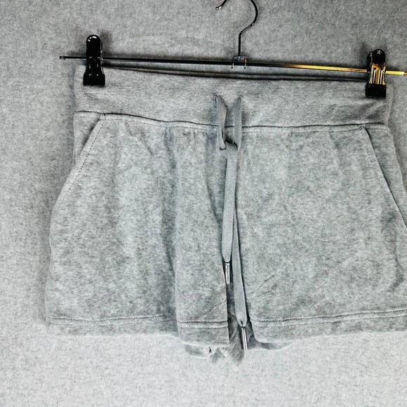 Juicy Couture Womans Sz Small Grey Powder Heather Velour Shorts NWT - Picture 4 of 8